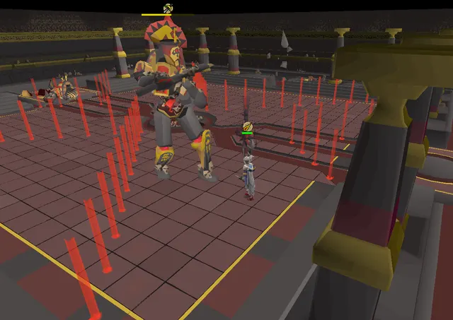 An Old School RuneScape player fighting Elidinis' Warden in the Tombs of Amascut