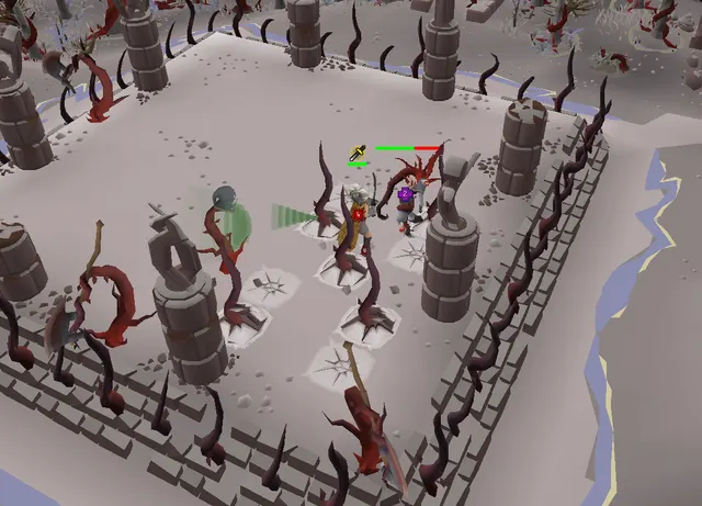 An Old School RuneScape player fighting Vardorvis in the Stranglewood