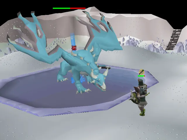 An Old School RuneScape player fighting the blue dragon Vorkath