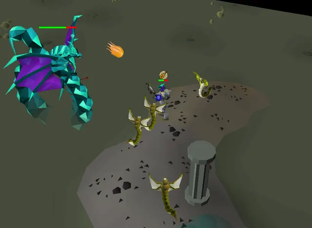 An Old School RuneScape player fighting the serpent boss Zulrah